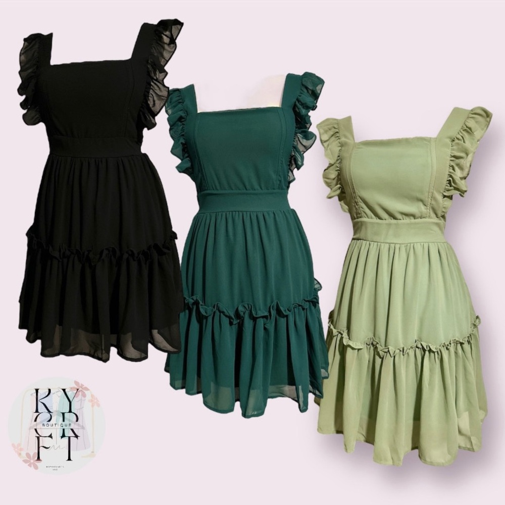 Ruffle Sleeves Mini Dress
